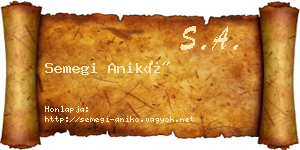 Semegi Anikó névjegykártya